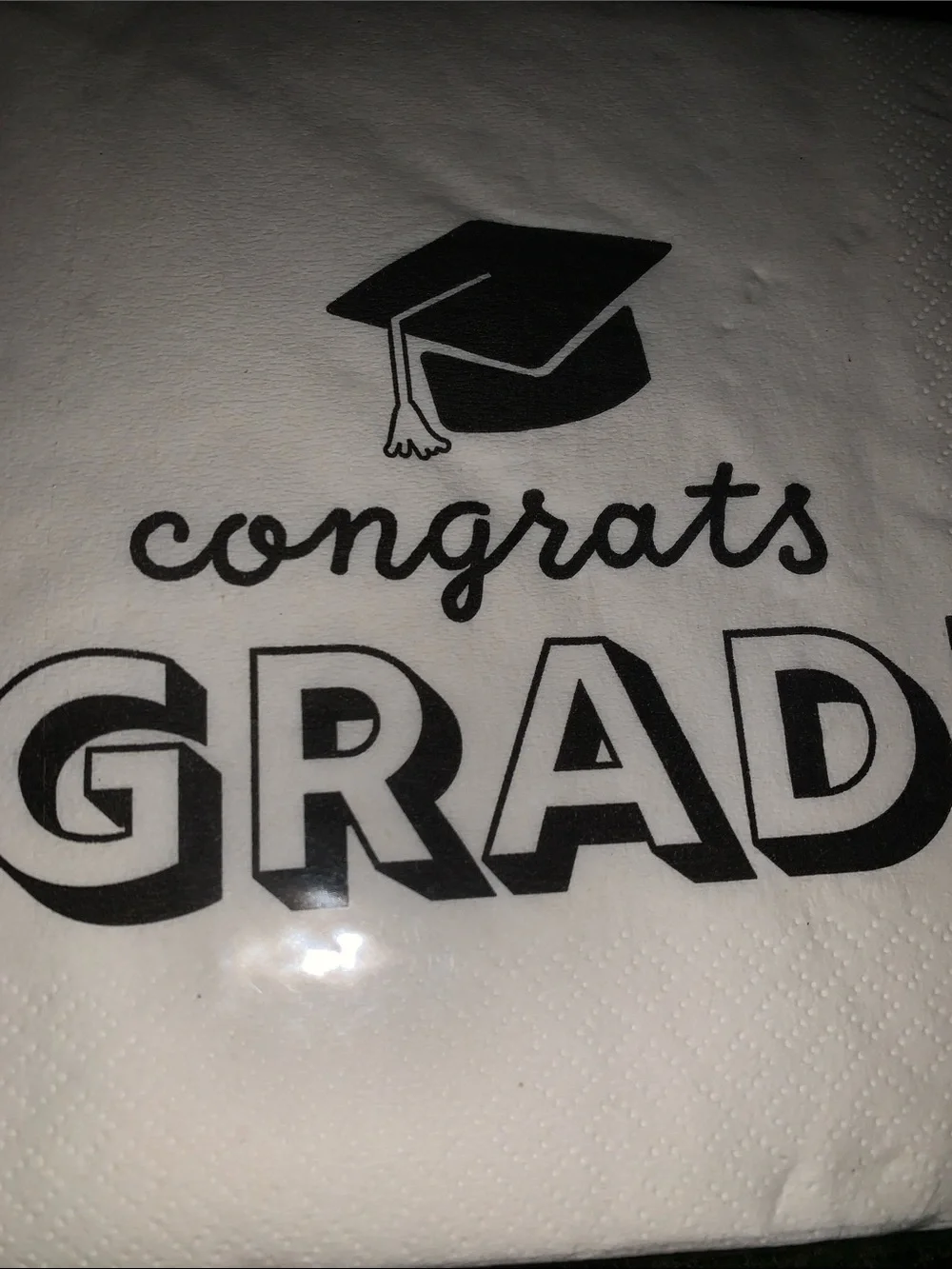 🆕- Congrats Grad! White Napkins & Black/Green Banner Graduation Party Set